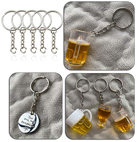 Key Ring with Chain and Open Jump Rings 1 inch, 50 Pack - Image 7