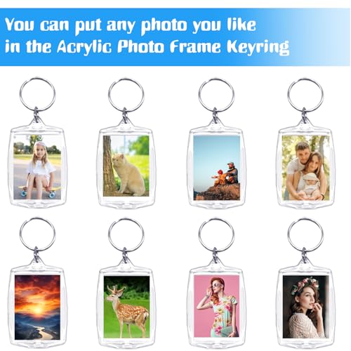 Baaxxango 30 pcs Acrylic Photo Frame Keyring,2.16 x 1.5 Inch/5.5 x 4… - Image 6