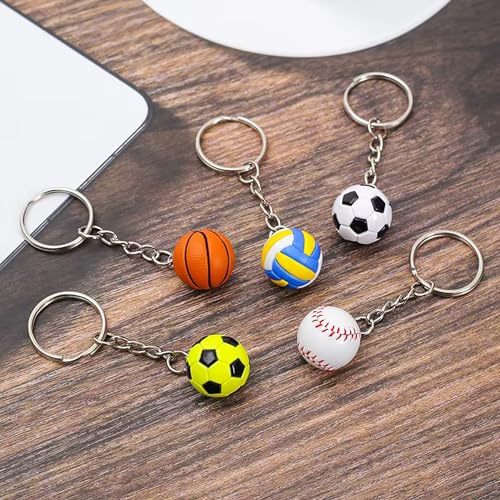 Fuerxy Simulation Mini Ball keychain, Sport Ball Theme Key Chains for Backpack… - Image 4
