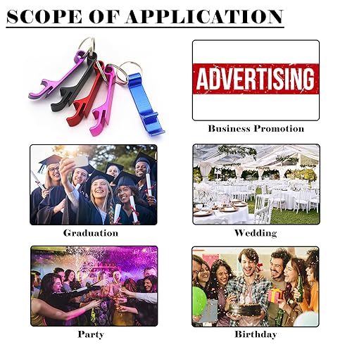 BEXOA EDC 100pcs Personalized Custom Bottle Opener Keychain Engraved Logo/Text Bulk Customized… - Image 7