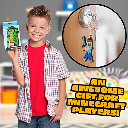 Minecraft Kids Keyrings and Silicone Wristband Set - Image 2