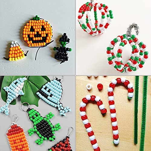 Simetufy 1200 Pcs Pony Beads Plastic Beads for Bracelet Making, Multi - Image 7