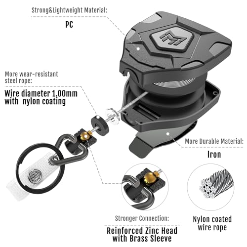 MNGARISTA Heavy Duty Retractable Keychain with Belt Clip, ID Badge Reel Key… - Image 5