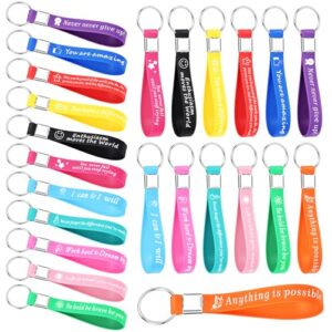 Siifert 24 Pcs Inspirational Keychains Bulk Silicone Motivational Key Chains Appreciation Thank…
