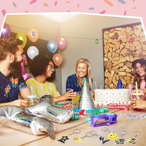 Quelay 24 Pcs One Happy Dude Keychains 1st Birthday Gift Smile Face… - Image 6