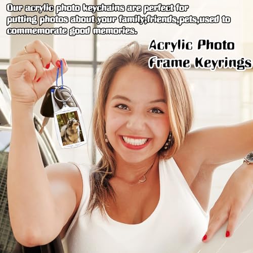 Baaxxango 30 pcs Acrylic Photo Frame Keyring,2.16 x 1.5 Inch/5.5 x 4… - Image 5