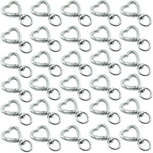HAN SHENG 30 Pcs Heart Keychain Set with Spring Snap Hook
