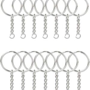 KINGFOREST 100PCS Split Key Ring Kit with Chains & Jump Rings