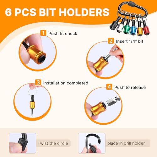 12PCS Keychain Bit Holder,Hex Drill Bit Holder for Impact Driver Drill Bit,Screwdriver… - Image 7
