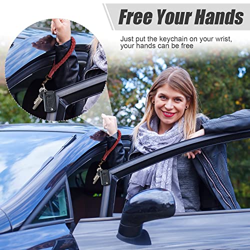 Cositina 4 Pcs Macrame Keychain Wristlet Boho Handmade Key Chain Bracelet Weave… - Image 4