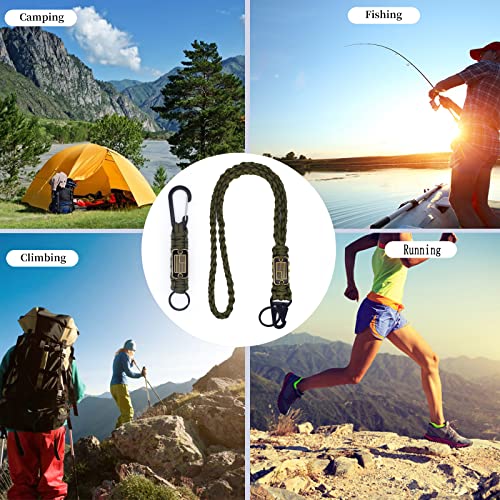 Tragdro 2 Pcs Heavy Duty Braided Paracord Lanyard Keychain with USA Flag,… - Image 8