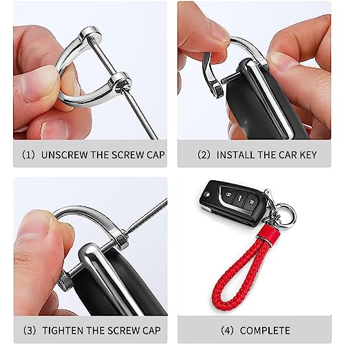 Tukellen Leather Weave Keychain Suit for car Keychain Keyring Present Woman ,with… - Image 6