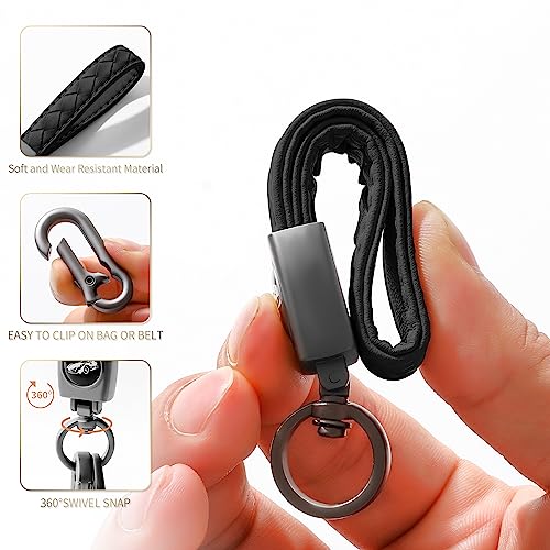 Gkeygo Carabiner Keychain, Universal Heavy Duty Woven Handmade Leather Key Chain, Car… - Image 3