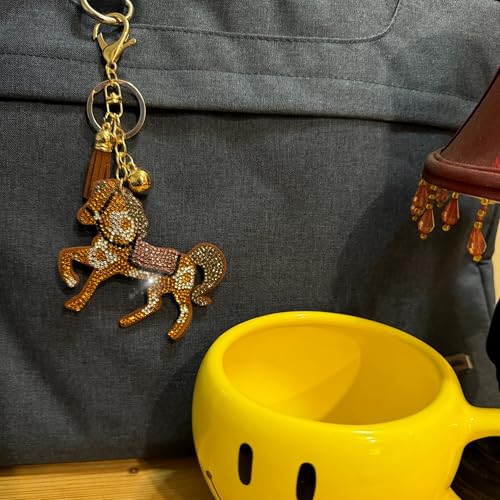 Popfizzy Horse Keychain Accessories for Women and Girls, Rhinestone Backpack Key Chain,… - Image 3