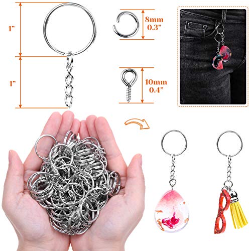 Audab 360Pcs Keychain Bulk, 120Pcs Keychain Rings with Chain and Open Jump… - Image 3