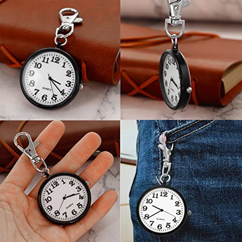 Realpoo Uncovered Men's Quartz Pocket Watch with Key Chain,Portable Quartz Arabic Digital… - Image 3