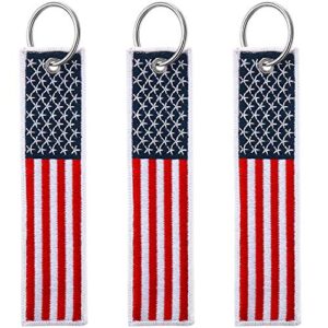 Hicarer 3 Pieces American Flag Keychain Tag with Key Ring 4 of…