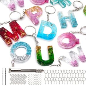 Mocoosy 134Pcs Alphabet Keychain Resin Molds Kit, Reversed Letter Number Silicone Mold…