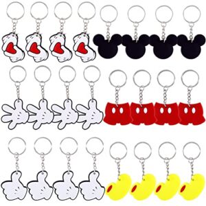 Lecinc 24 Pcs Mouse Keychain, Cute Mouse Silicone Keychain for Mouse Theme…