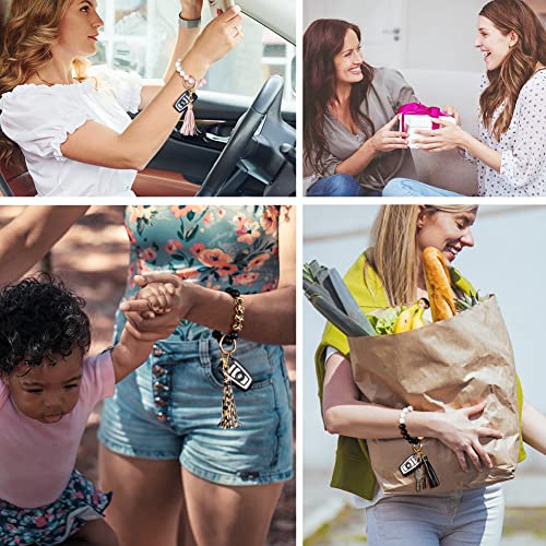 UpUDo Keychain Bracelet Wristlet, Silicone Beaded Key Ring Bracelet, Elastic Keyring Bangle… - Image 7