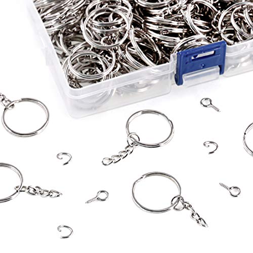 Swpeet 450Pcs 1" 25mm Sliver Key Chain Rings Kit, Including 150Pcs Keychain… - Image 7