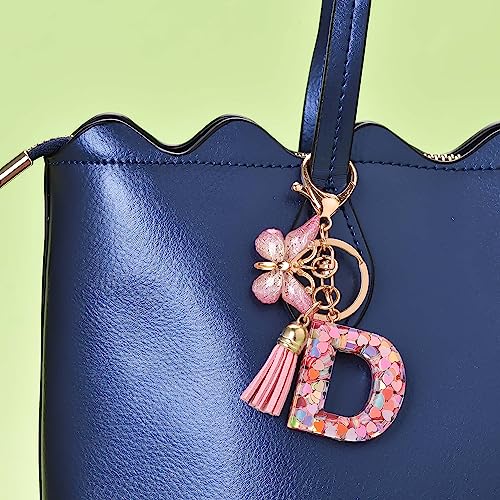 OKAICEN Fashion Alphabet Initial Letter Keychain Tassel Butterfly Pendant Key Ring for… - Image 5