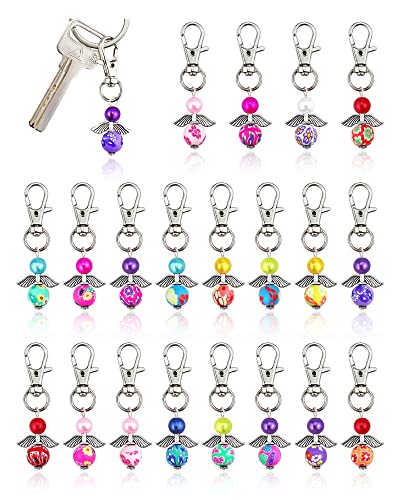 YETOOME 20 Pcs Angel Pearl Beads Pendant Keychain, Angel Fairy Mixed Stone…