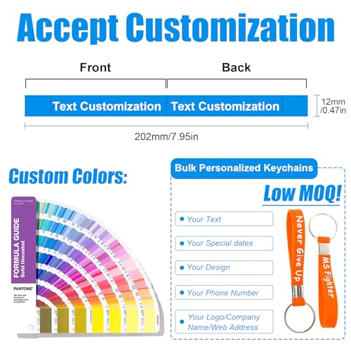 BEXOA EDC 5/10/50/100 Bulk Custom Keychains Silicone Personalized Keychains Customized Text/Logo Keyrings… - Image 3