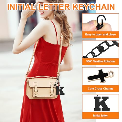Oubaka Alphabet Initial Letter Keychain for Women, Cross Keychain Cute Letter Keyring… - Image 2