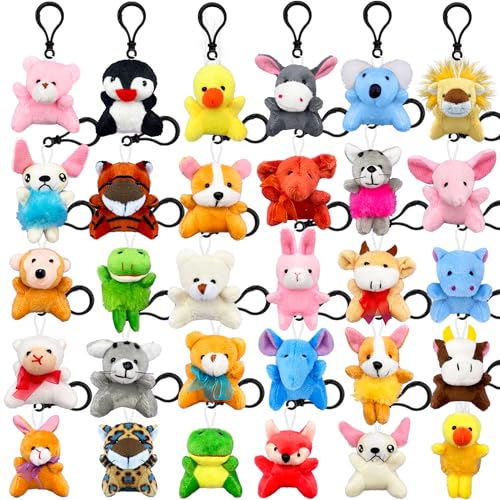 XIPEGPA 30 PCS Mini Plush Animals Keychain Set Small Stuffed Animals for…
