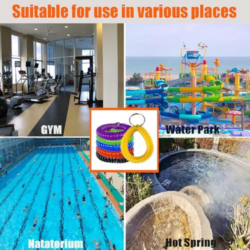 HAMIYELL Pack of 6 Colorful Spring Spiral Wrist Coil Key Chain, Wristband… - Image 4