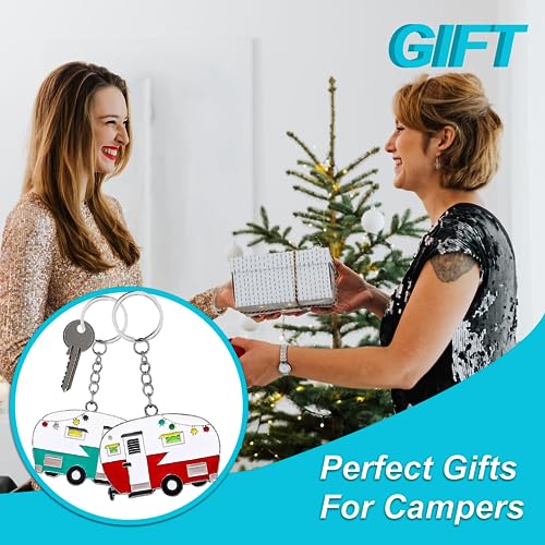 TrustBlai 2 Pack Camper Keychain Set Happy RV Camper Keyring Couples Camping… - Image 4