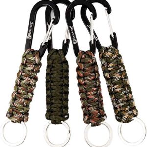 REHTAEL Keychain Paracord Carabiner Men/Women, Military Braided Heavy Duty Key Chain w/Belt…