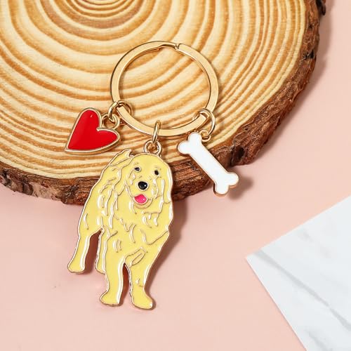 MMIUAEG Cute Puppy Dog Keychain Golden Retriever Key Charm Keychain Pet Lover… - Image 2
