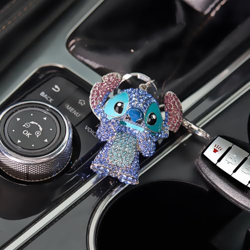 Stitch Keychain Official License, Multicolored Pave Crystal Stitch Charm Keychain, Disney Bag… - Image 4