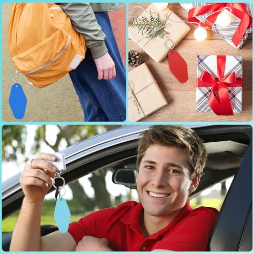 LOTMER 40 PCS Hotel Keychain Blank with Key Rings, 20 Colors Plastic… - Image 7