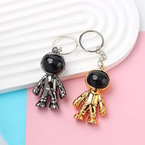 SHIDXIB 4Pcs Multicolour Black Robot Keychains Men Creative spacemen Car Key Chain… - Image 7
