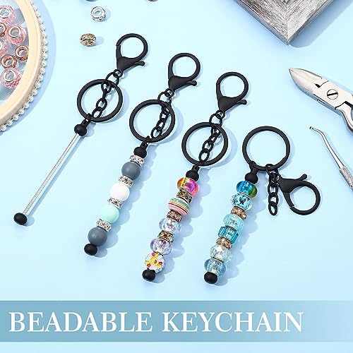 Tondiamo 12 Pcs Beadable Keychain Bars Bulk for Making Blank Beaded Metal… - Image 6