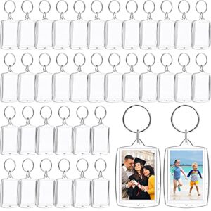 MTLEE 150 Pcs Square Photo Insert Keychain Clear Acrylic Picture Keychains Picture…