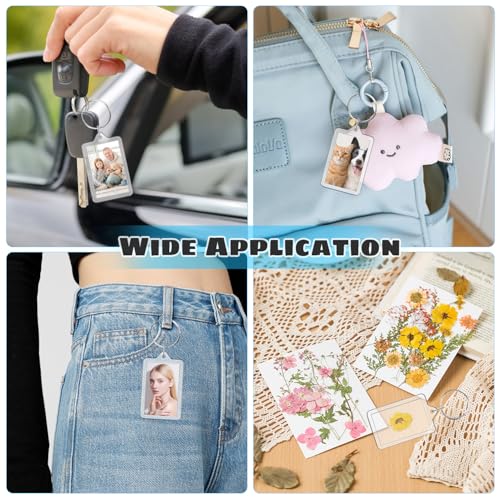 Cositina 50 Pack Acrylic Photo Frame Keychain Clear Photo Insert Blank Keychain… - Image 6