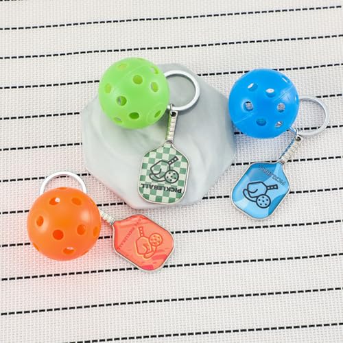 Qomamount Pickleball Keychain,Mini Paddle and Pickleball Design Pickle Ornament,Gifts for Pickleball Lovers(Green) - Image 3