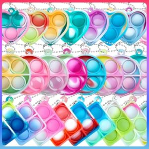 ONKULL Pop Fidget Keychain 30 Pack Mini Fidget Toys Bulk Party Favors…