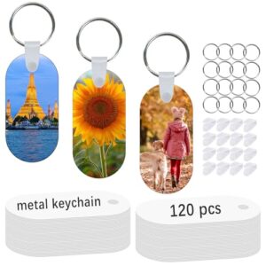 GEKIXUTP 120 Pcs Metal Sublimation Keychain Blanks Bulk，Double Sided Sublimation Blanks Keychain…