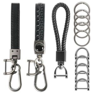 3 Pack Leather Keychain Universal Key Chains for Car Keys Woven Strap…
