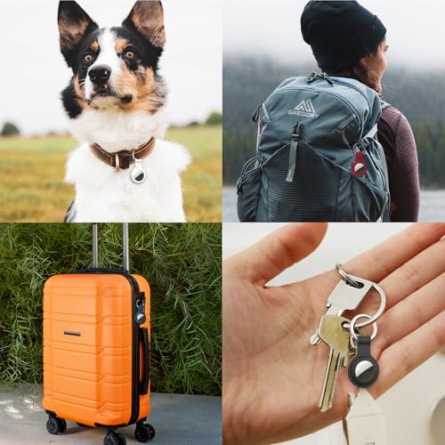 Compatible with AirTag Holder Case Keychain 4 Pack,Silicone Key Chain Ring Cases… - Image 7