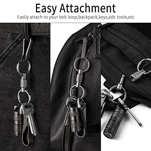 FEGVE Titanium Quick Release Swivel Keychain, Pull Apart Detachable Keychain Heavy Duty… - Image 6