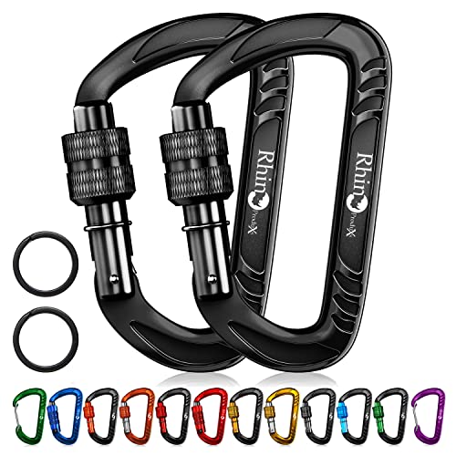 RHINO Produxs 12kN (2697 lbs) Heavy Duty, Locking, Auto Locking, Wiregate Carabiner… - Image 6