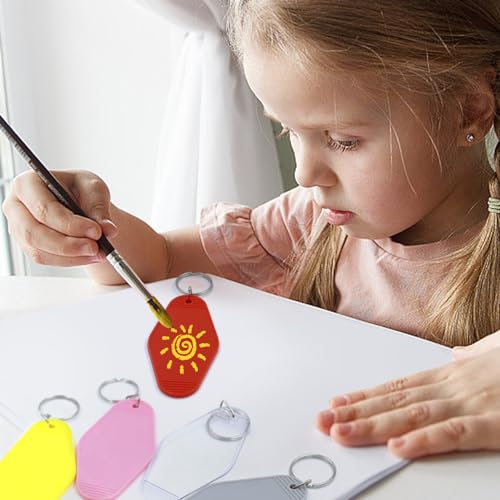 LOTMER 40 PCS Hotel Keychain Blank with Key Rings, 20 Colors Plastic… - Image 6