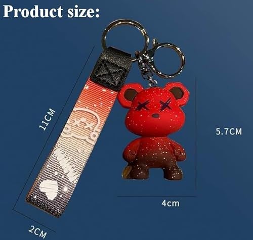 Xierdio Cute Bear Charms Cartoon Keychain, Fashion Bag Charms Pendant Wrist Lanyard,… - Image 9