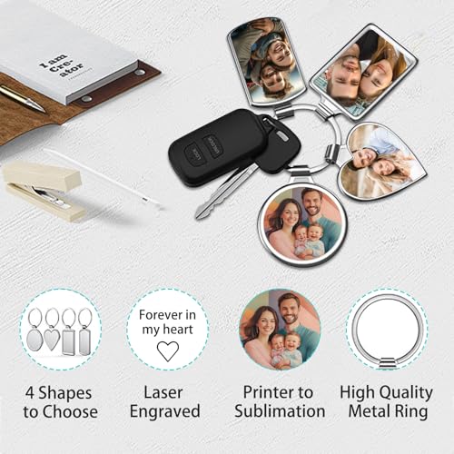 KBPTM Custom Keychain with Picture Personalized Engraving Photo Text Keychains Customized Key… - Image 5